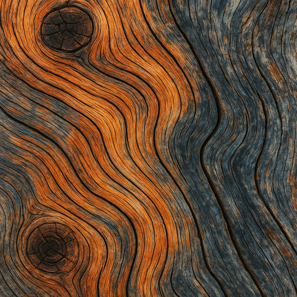 This image showcases a close-up view of a weathered wood grain pattern, highlighting the intricate lines and knots that form naturally over time.