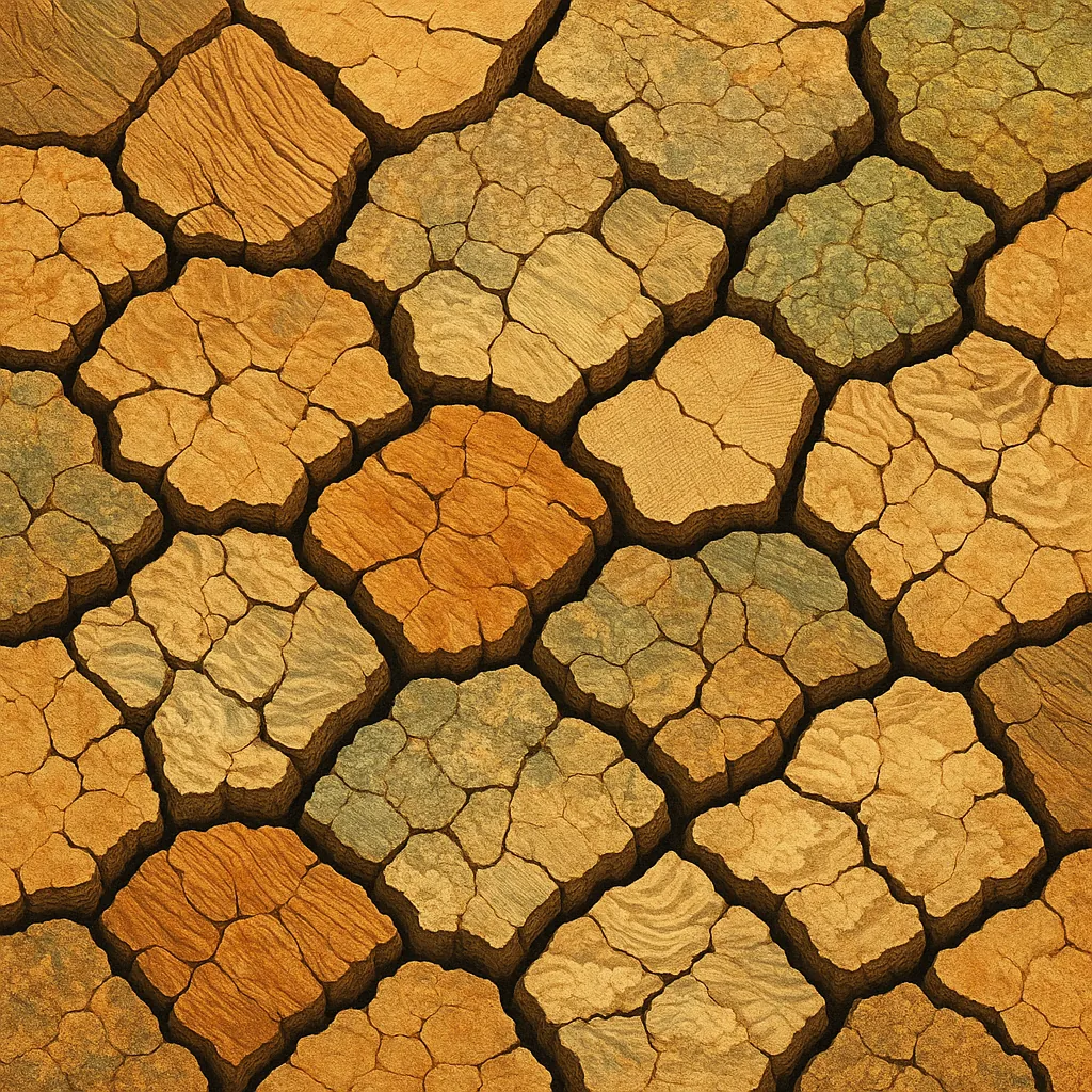 This image showcases a striking pattern of cracked, dry earth typical of arid desert landscapes.