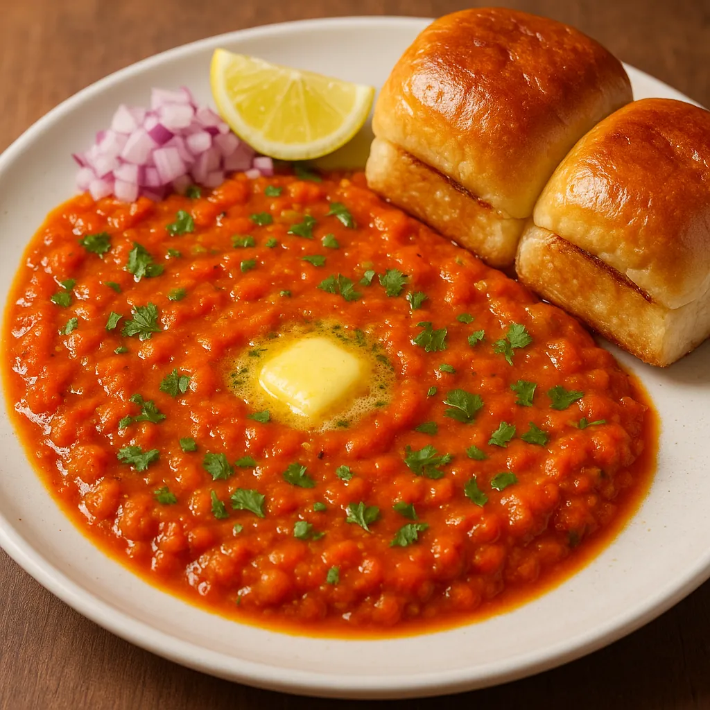 Enjoy assembling a puzzle depicting a close-up plate of vibrant tomato-based mash topped with a melting pat of butter, bright cilantro flecks, two glossy dinner