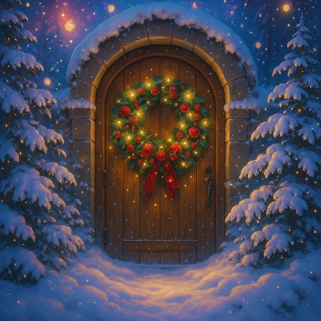 This image features a charming Christmas scene perfect for a jigsaw puzzle.