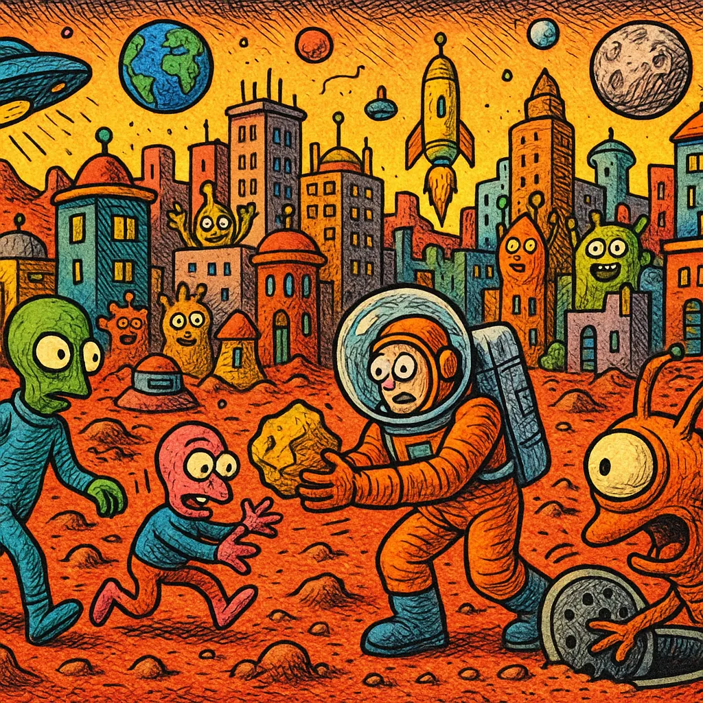 Humorous Urban Scene on Mars jigsaw puzzle