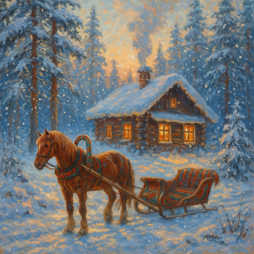 Enjoy assembling a puzzle depicting a serene winter wonderland.