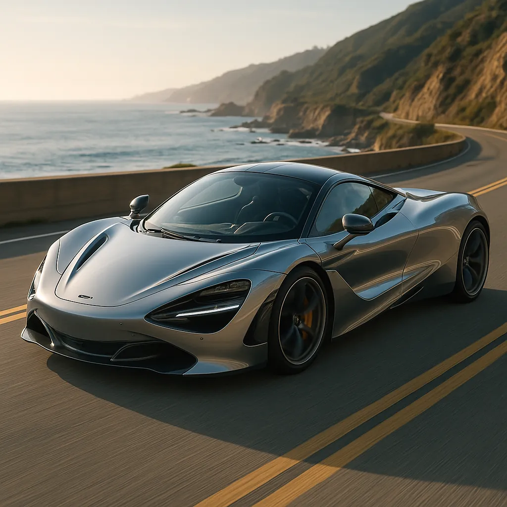 Discover a puzzle with a sleek silver sports car gliding along a sunlit coastal highway.