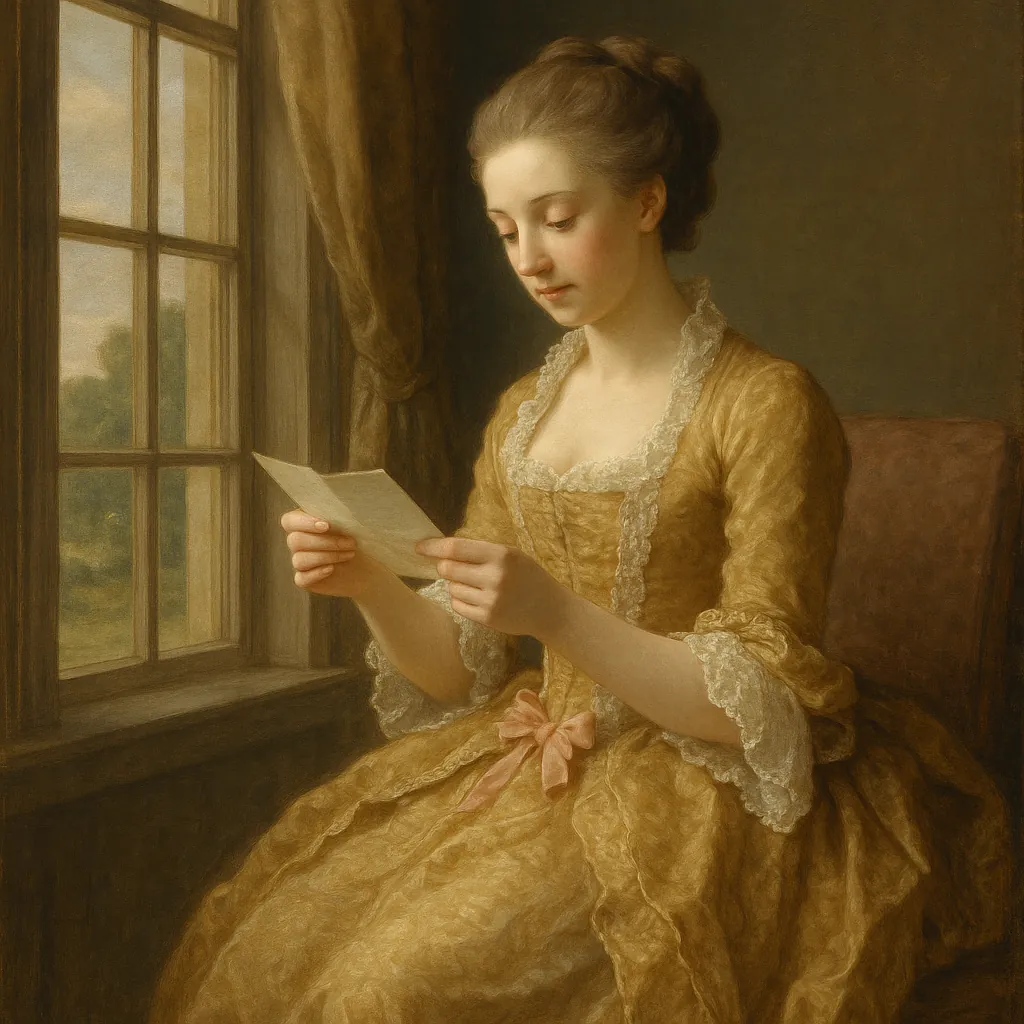 Discover a puzzle with a graceful young woman seated by a window, reading a letter in soft, golden light.