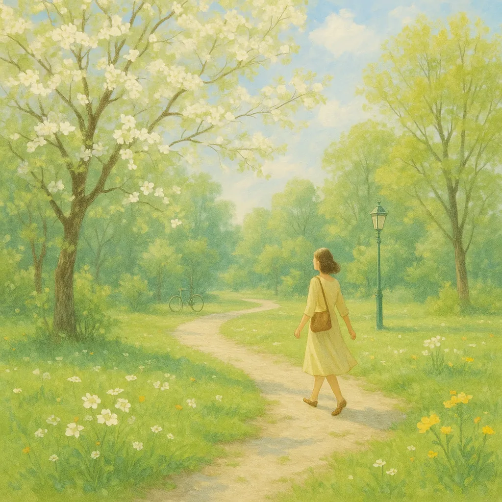Enjoy an online jigsaw puzzle designed for browser play, featuring a serene nature scene of a sunlit park.