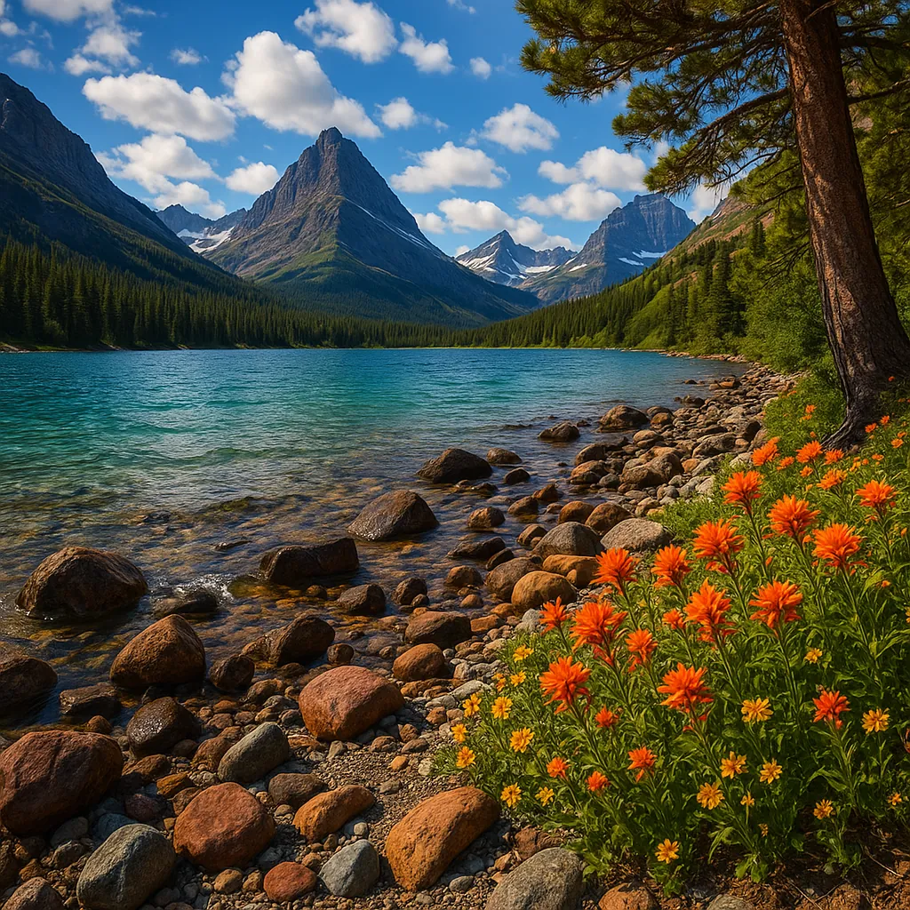 Discover a puzzle with a serene mountain lake scene perfect for a relaxing jigsaw on PuzzleFree.Game.