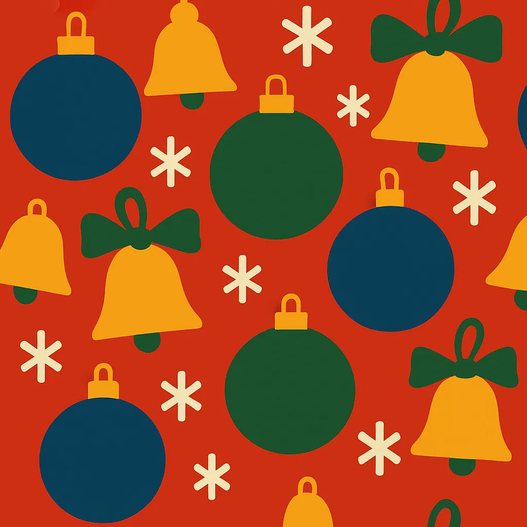 Enjoy an online jigsaw puzzle designed for browser play, featuring a festive holiday theme of Christmas ornaments and bells.