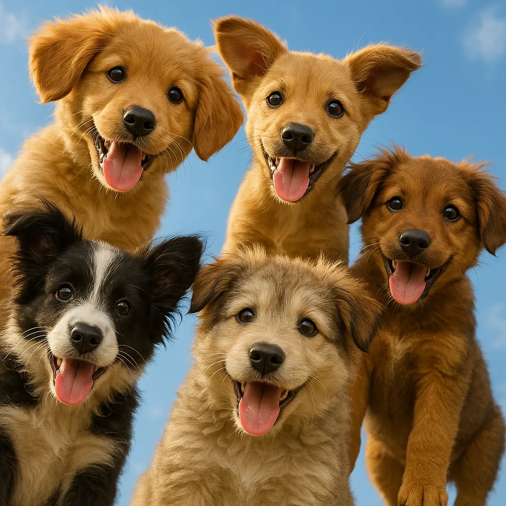 Enjoy an online jigsaw puzzle designed for browser play, featuring an irresistible group of playful puppies.