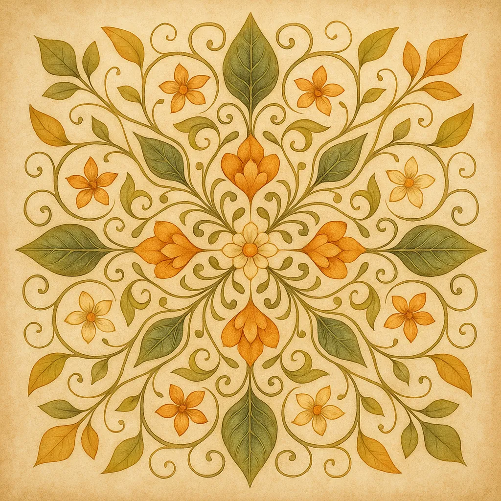 Enjoy an online jigsaw puzzle designed for browser play, featuring a delicate floral and foliage motif inspired by vintage botanical art.