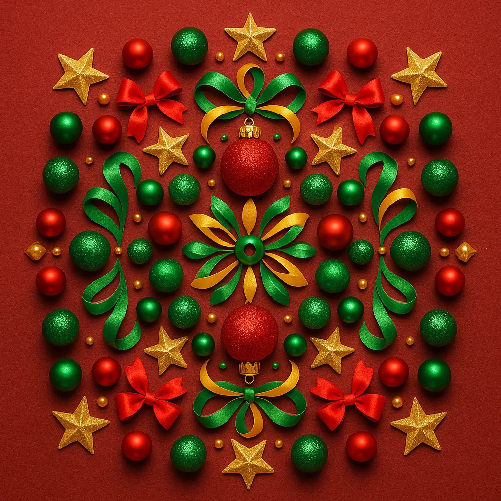 Enjoy an online jigsaw puzzle designed for browser play, featuring a festive holiday scene of Christmas decorations.