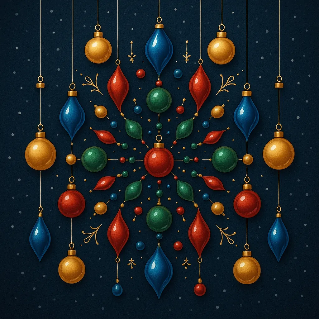 Enjoy an online jigsaw puzzle designed for browser play, featuring a festive arrangement of holiday ornaments that doubles as decorative art.
