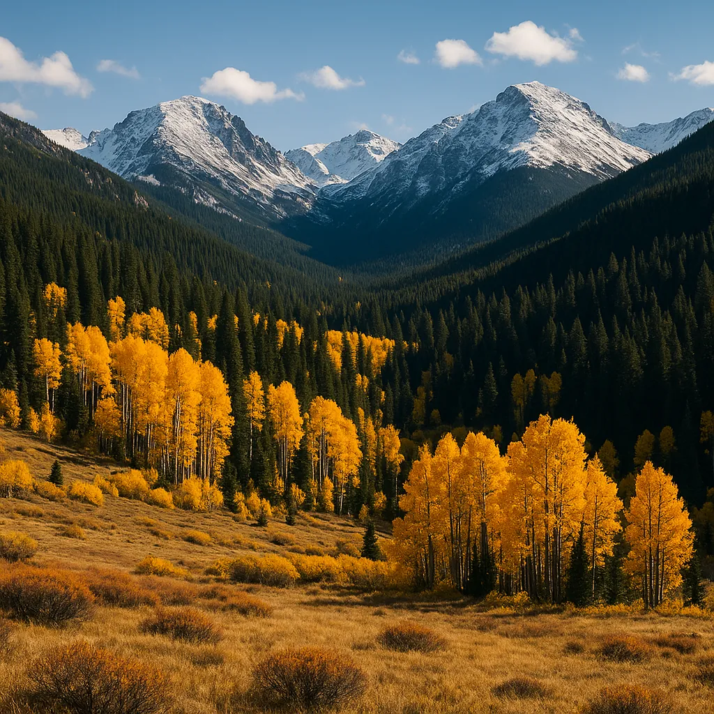 Enjoy an online jigsaw puzzle designed for browser play, featuring a tranquil autumn mountain landscape.