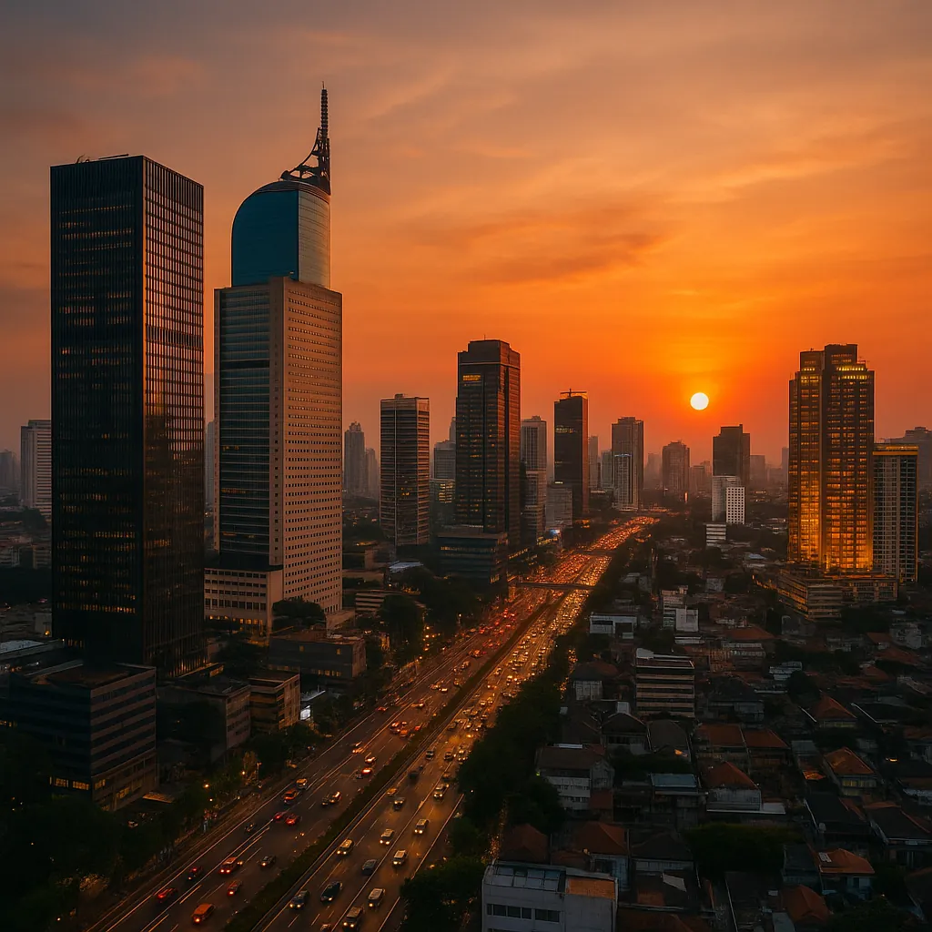 Discover a puzzle with a glowing city skyline at sunset, curated for PuzzleFree.Game.