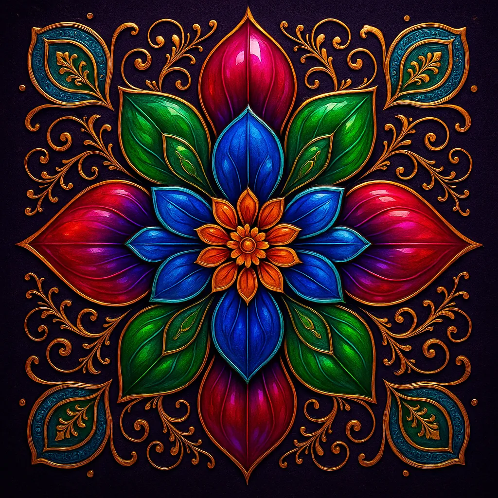 This online jigsaw puzzle features a vibrant, decorative mandala artwork perfect for lovers of art and color.