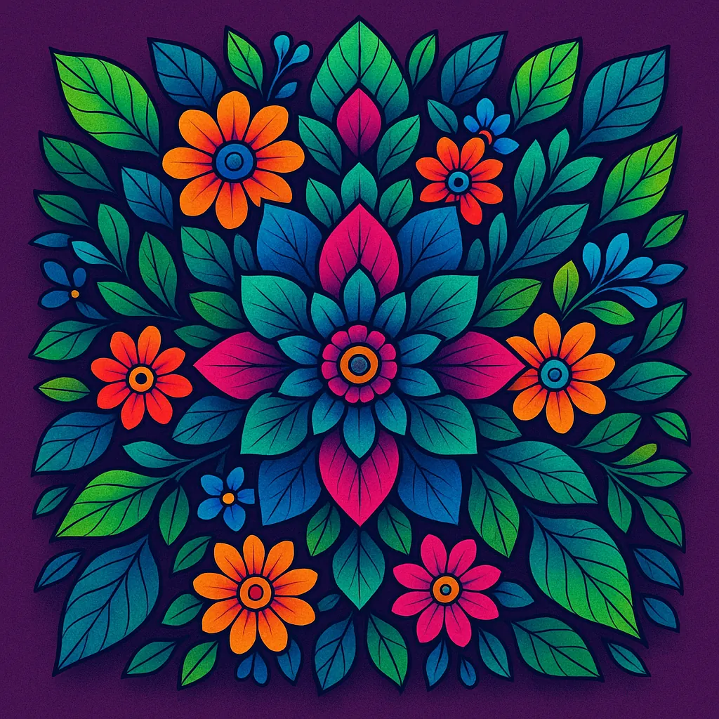 Enjoy an online jigsaw puzzle designed for browser play, featuring a vibrant floral mandala that celebrates nature and color.