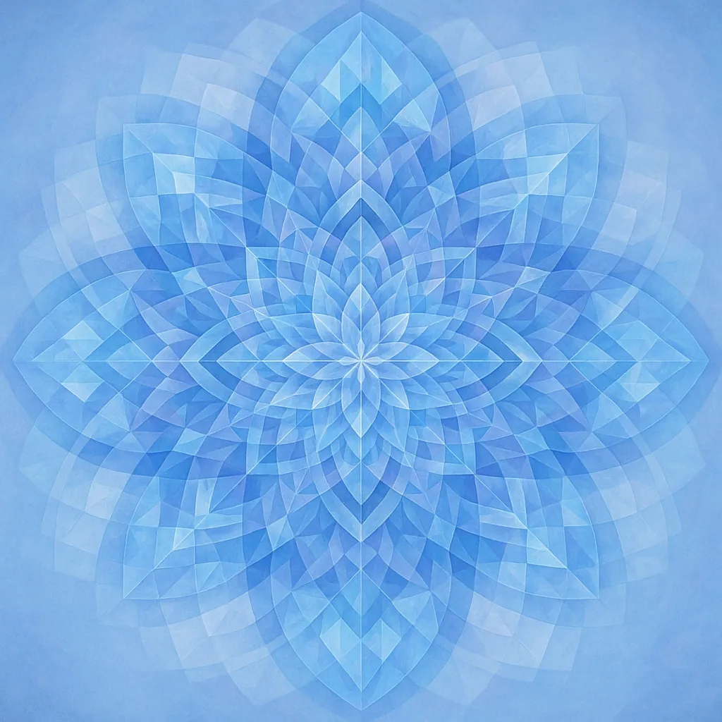 Enjoy an online jigsaw puzzle designed for browser play, featuring a serene blue mandala in a delicate abstract art style.
