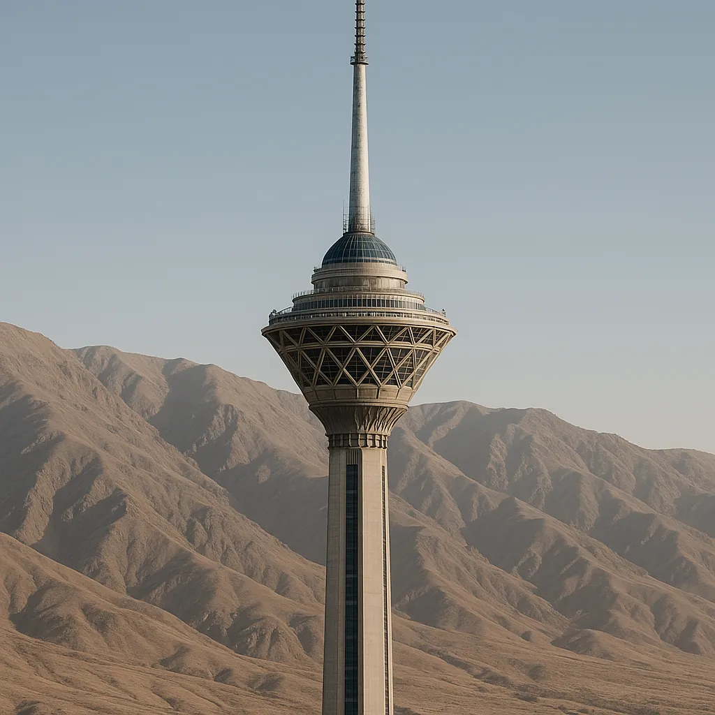 Discover a puzzle with a striking observation tower rising against a sweep of sunlit mountains, featuring clean architectural lines and a circular observation d