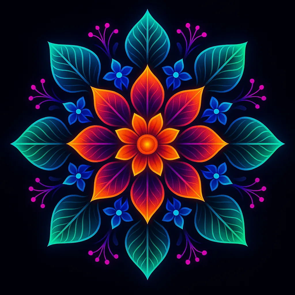 Enjoy an online jigsaw puzzle designed for browser play, featuring a vivid floral mandala that blends art and nature in a striking composition.