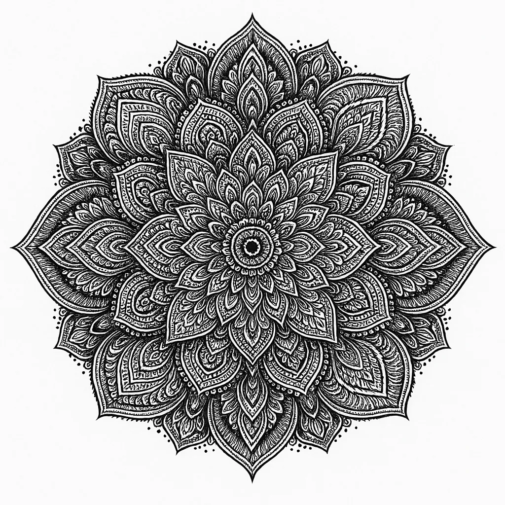Enjoy an online jigsaw puzzle designed for browser play, featuring a detailed black-and-white mandala that celebrates art and symmetry.