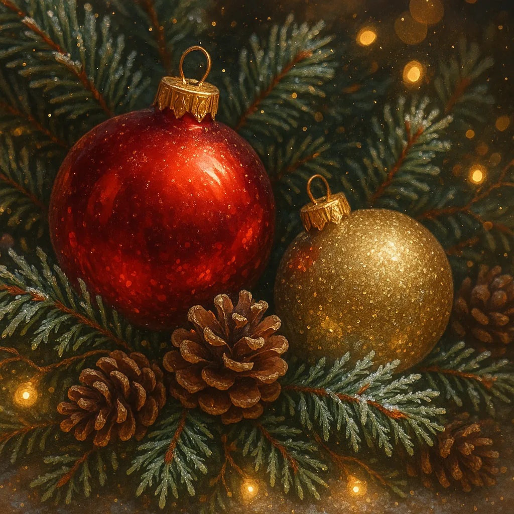 Enjoy an online jigsaw puzzle designed for browser play, featuring a festive holiday scene that blends seasonal decor and natural elements.