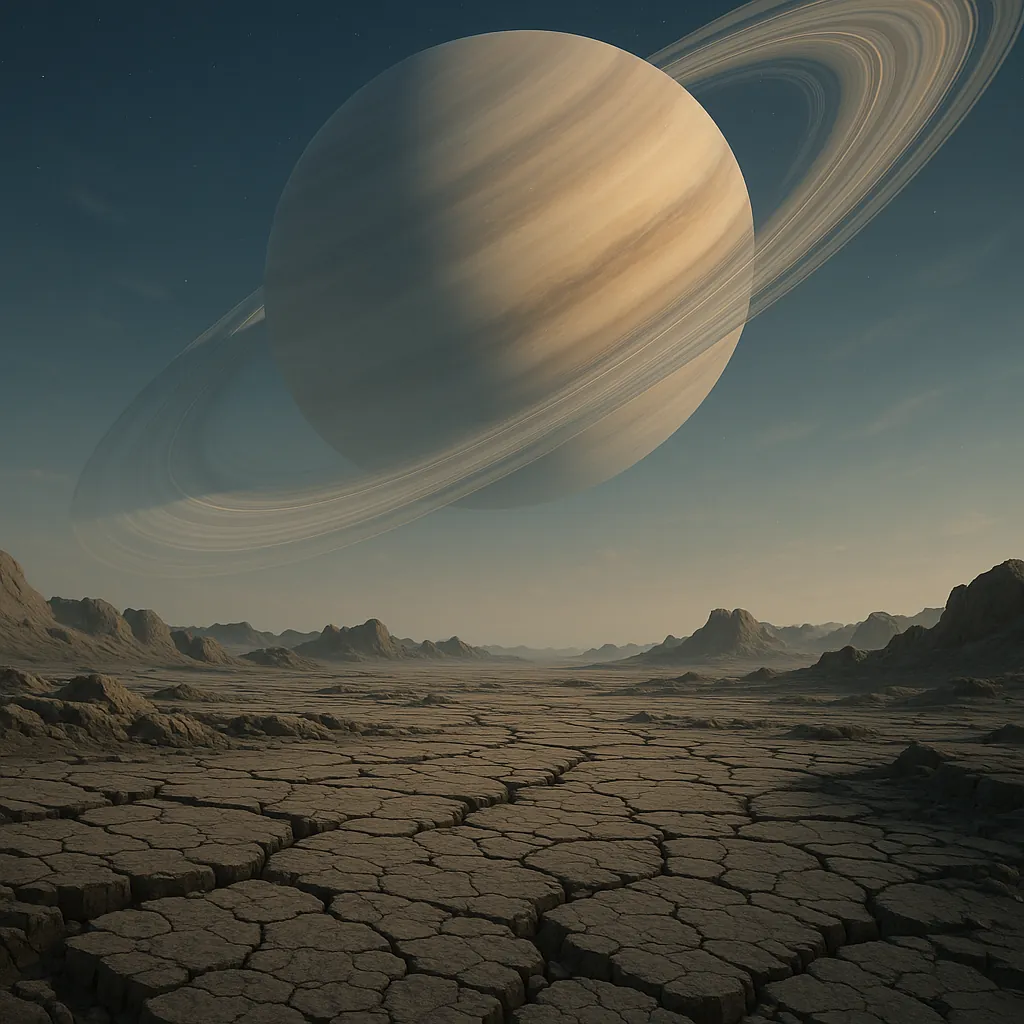 Enjoy an online jigsaw puzzle designed for browser play, featuring a hauntingly beautiful space landscape that blends planetary grandeur with arid terrain.