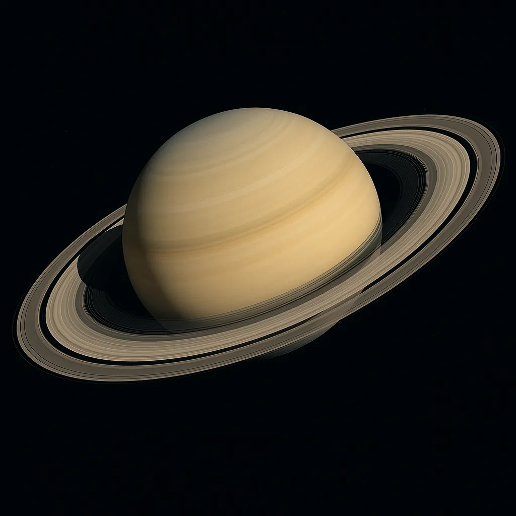 Discover a puzzle with a stunning close-up of Saturn, its warm golden bands and delicate concentric rings set against the deep black of space.