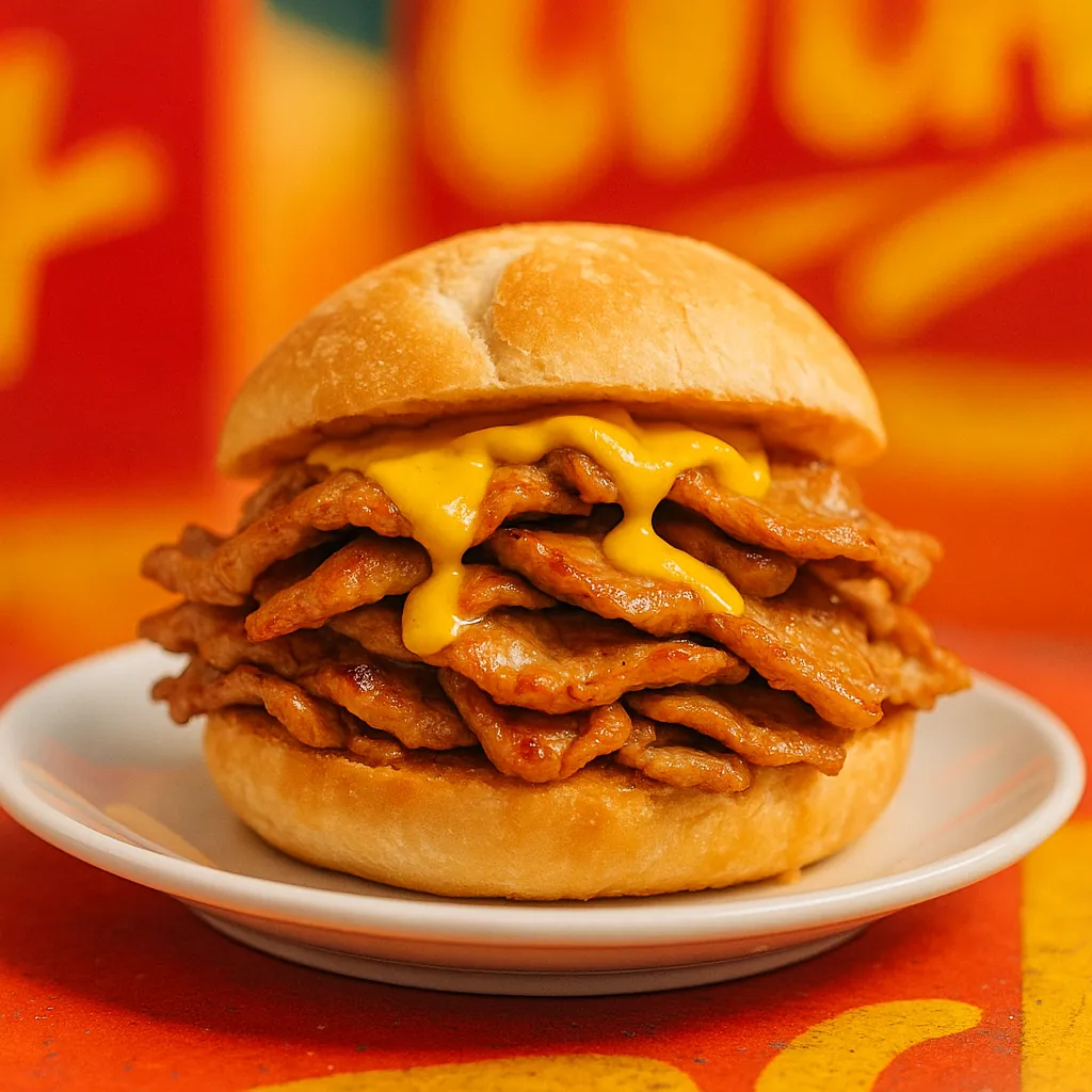 Enjoy an online jigsaw puzzle designed for browser play, featuring a delicious close-up of a stacked sandwich — a tempting food-themed image perfect for hungry