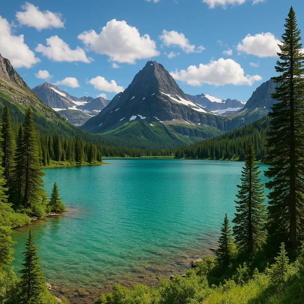 Enjoy an online jigsaw puzzle designed for browser play, featuring a tranquil mountain lake scene that celebrates nature and outdoor beauty.