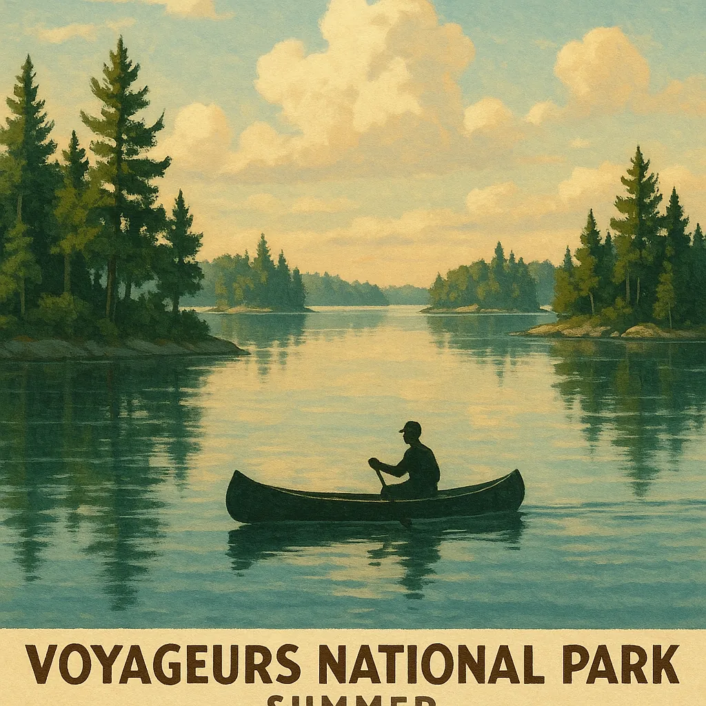 This online jigsaw puzzle features a tranquil nature scene set in Voyageurs National Park, perfect for playing in your browser.