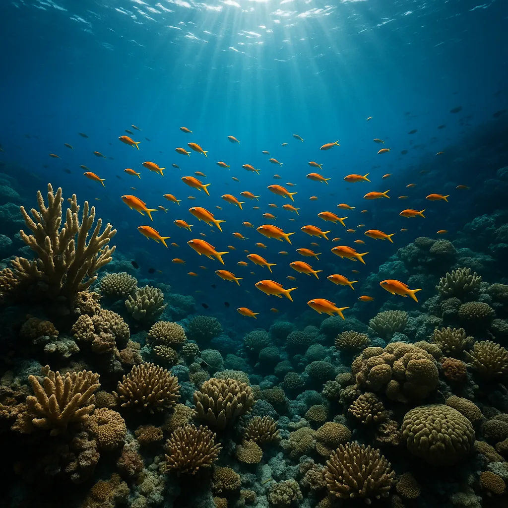 Enjoy an online jigsaw puzzle designed for browser play, featuring a vibrant underwater reef scene that celebrates ocean life and nature.