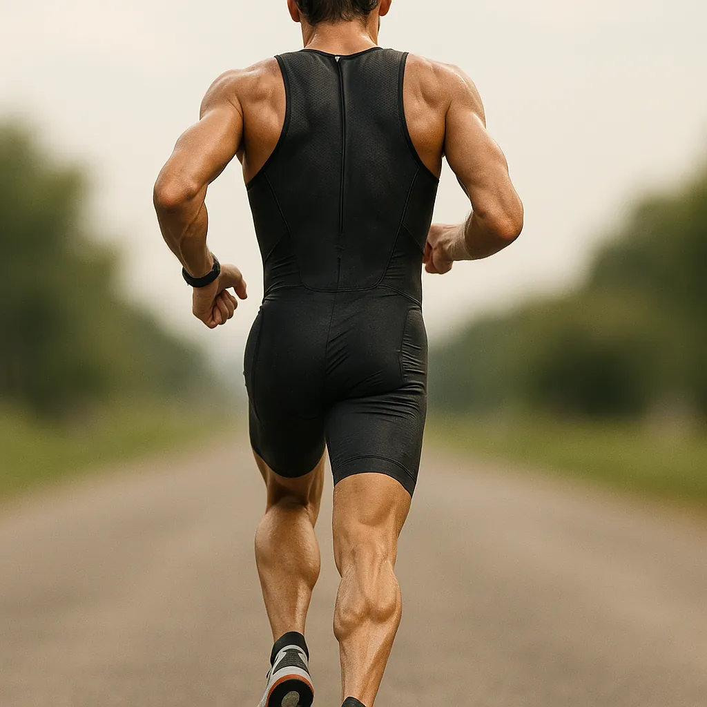 Enjoy an online jigsaw puzzle designed for browser play, featuring a solitary runner captured mid-stride in a sporty outdoor scene.