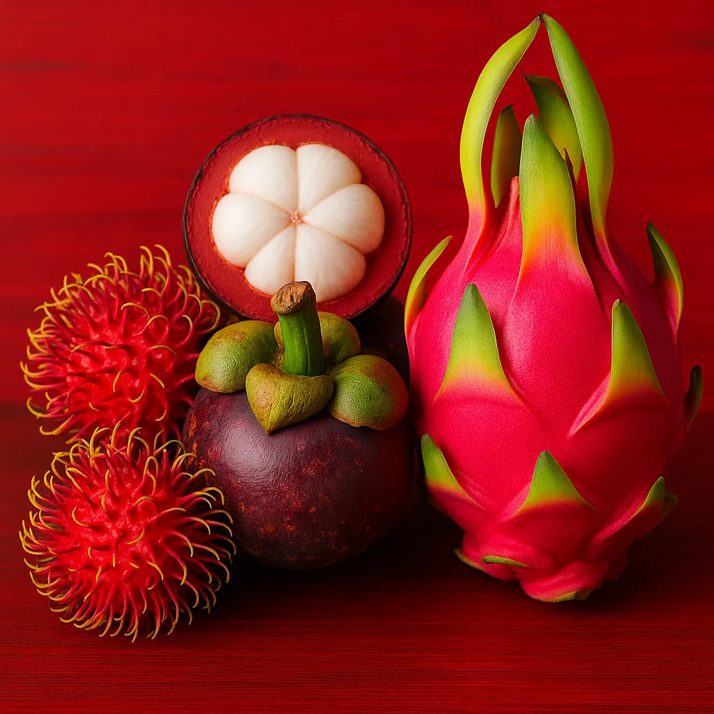 Enjoy an online jigsaw puzzle designed for browser play, featuring a vibrant still life of exotic fruits.
