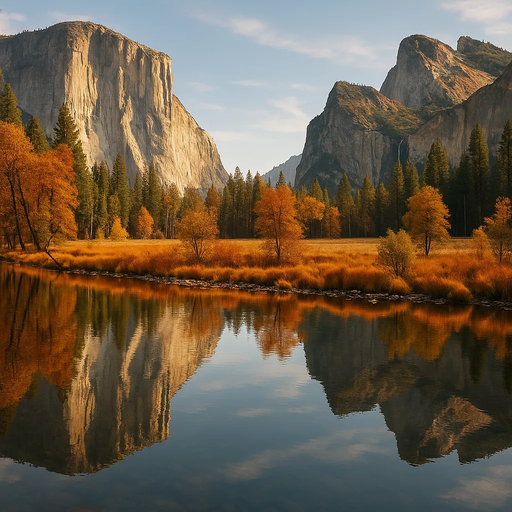 Enjoy an online jigsaw puzzle designed for browser play, featuring a serene autumn mountain landscape that celebrates the beauty of nature.