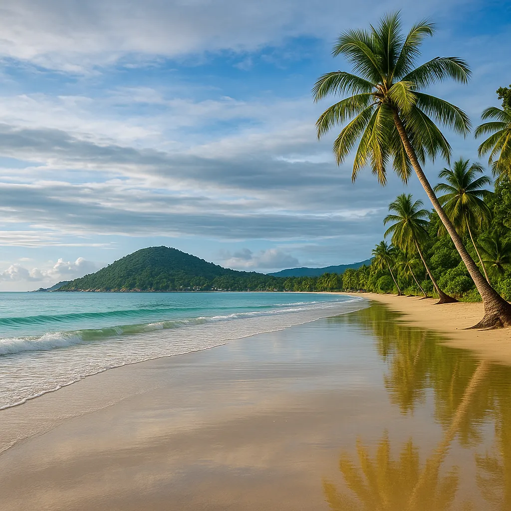 Enjoy an online jigsaw puzzle designed for browser play, featuring a tranquil tropical beach scene that brings nature and coastal charm to your screen.