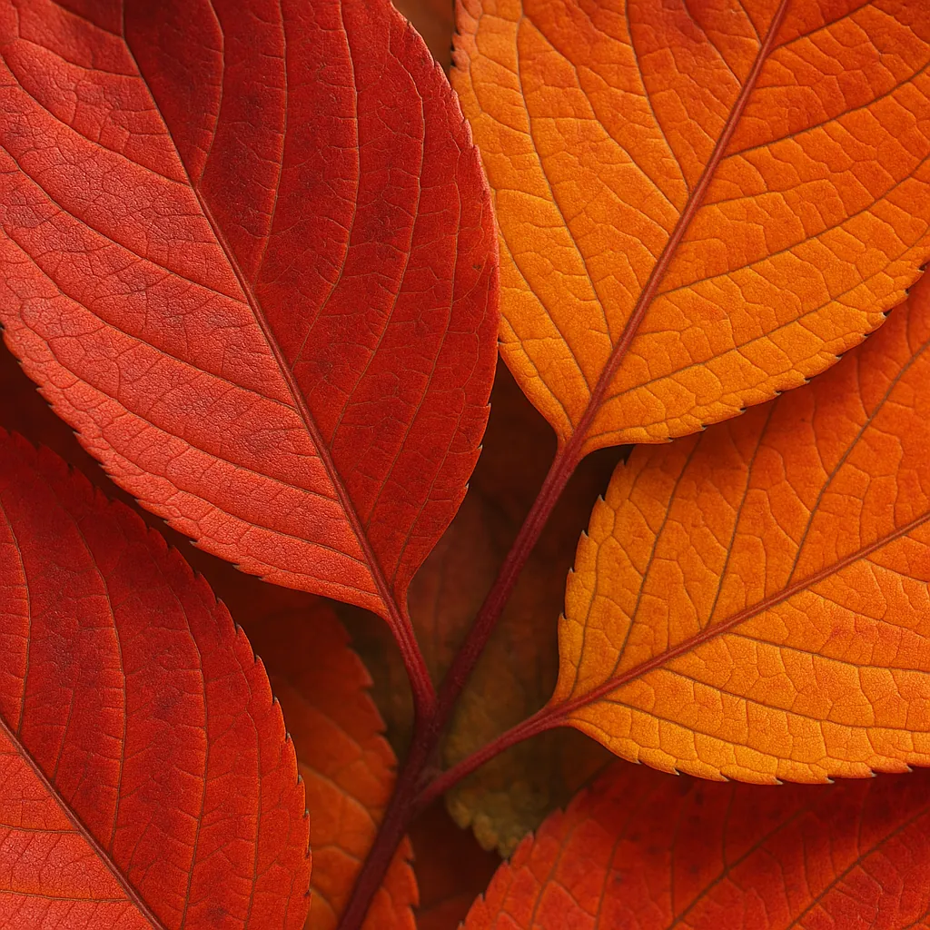 Enjoy an online jigsaw puzzle designed for browser play, featuring a close-up study of autumn foliage.