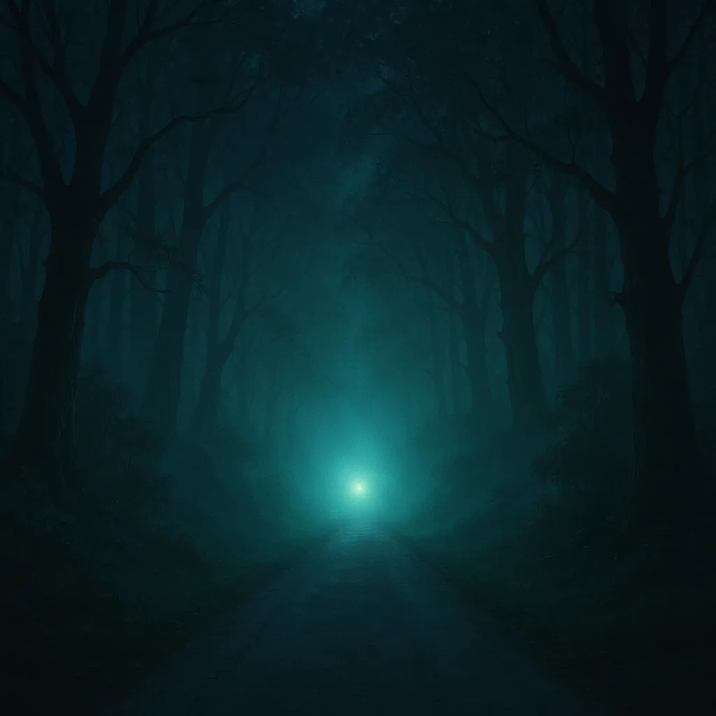 This online jigsaw puzzle features a misty forest scene at night, perfect for lovers of nature and atmospheric landscapes.