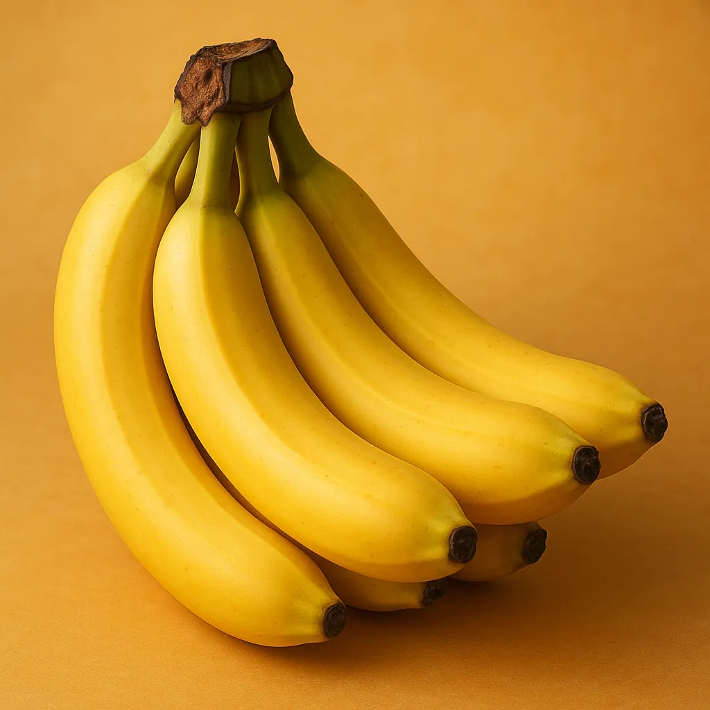 Enjoy an online jigsaw puzzle designed for browser play, featuring a close-up of ripe bananas set against a warm, golden background.