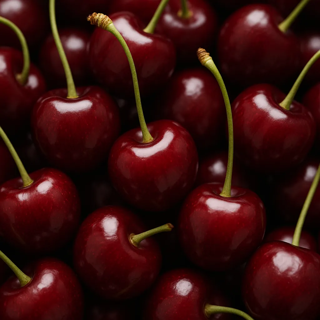 Enjoy an online jigsaw puzzle designed for browser play, featuring a close-up of ripe cherries and a delicious food theme.