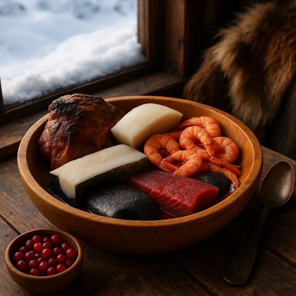 This online jigsaw puzzle features a cozy food scene perfect for browser play, centered on a rustic bowl of seafood and winter fare.