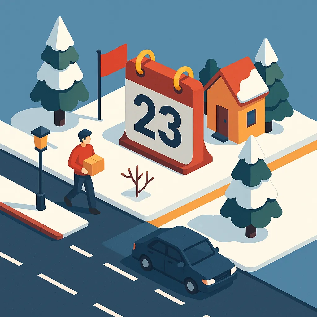Enjoy an online jigsaw puzzle designed for browser play, featuring a cozy winter city scene that hints at the holiday season.