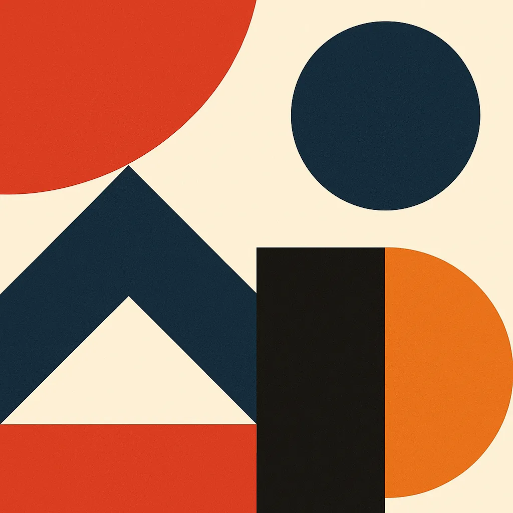 This online jigsaw puzzle features a bold, geometric abstract artwork perfect for fans of modern art and minimalist design.
