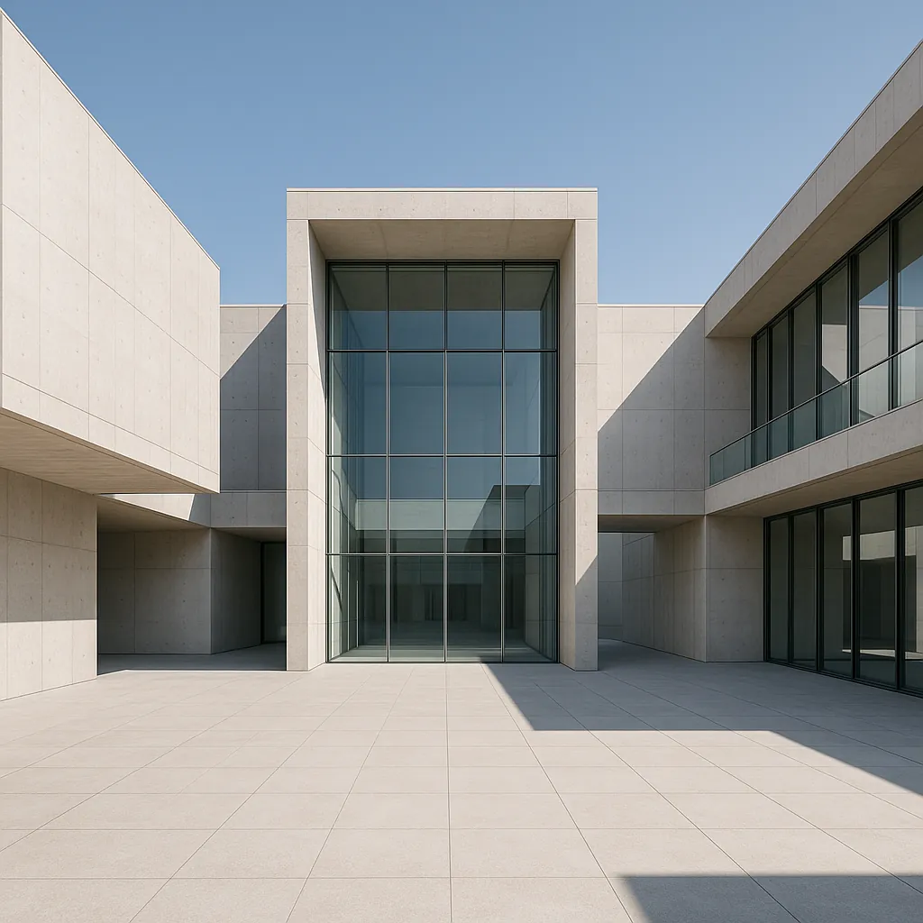 Enjoy an online jigsaw puzzle designed for browser play, featuring minimalist modern architecture and clean geometric lines.