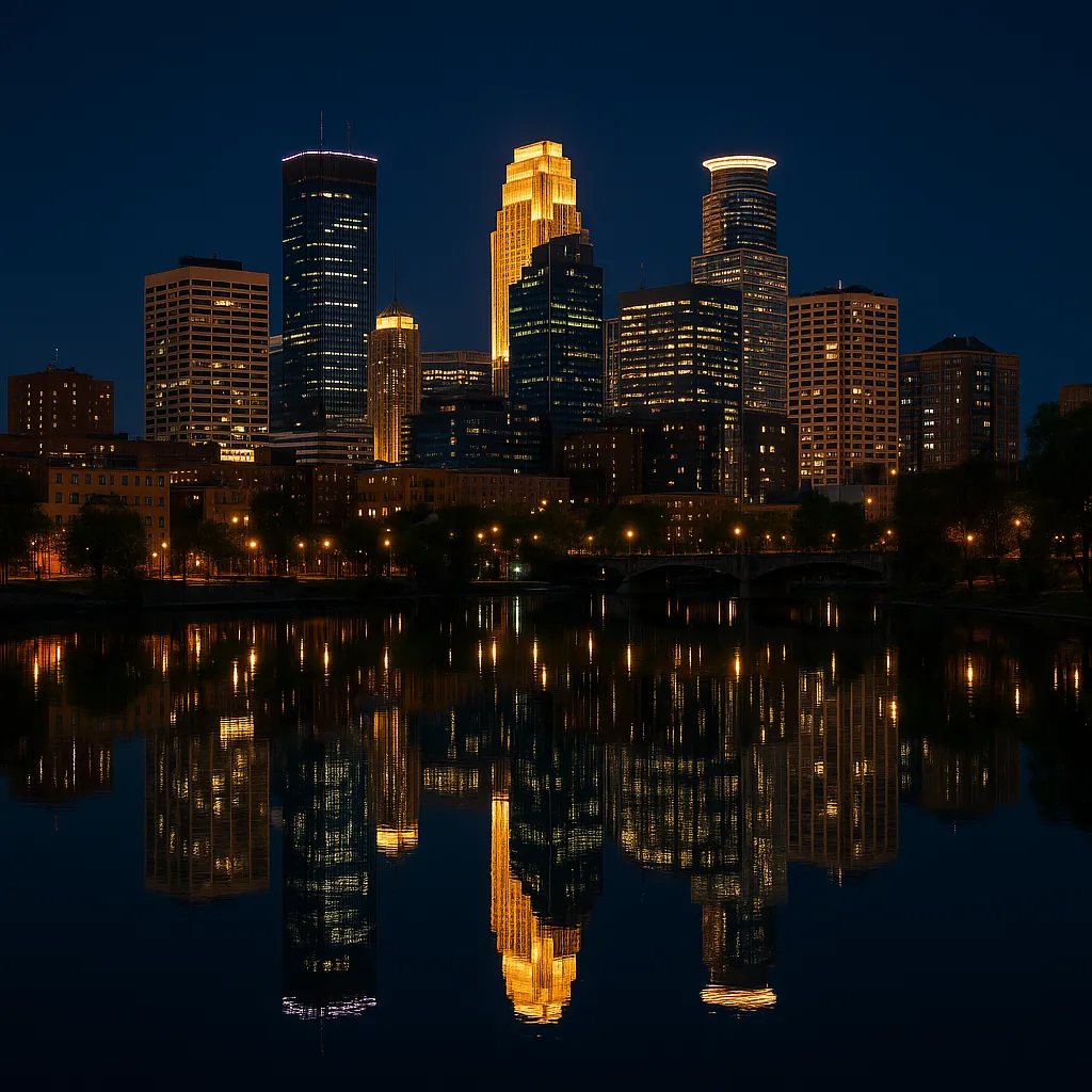 Enjoy an online jigsaw puzzle designed for browser play, featuring a tranquil city skyline at night.