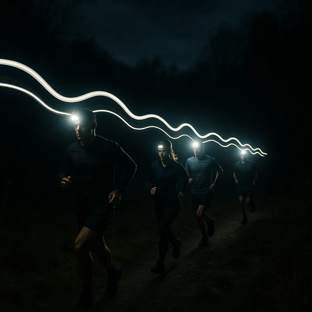 Enjoy an online jigsaw puzzle designed for browser play, featuring a moody night running scene that blends outdoor sport and nature.