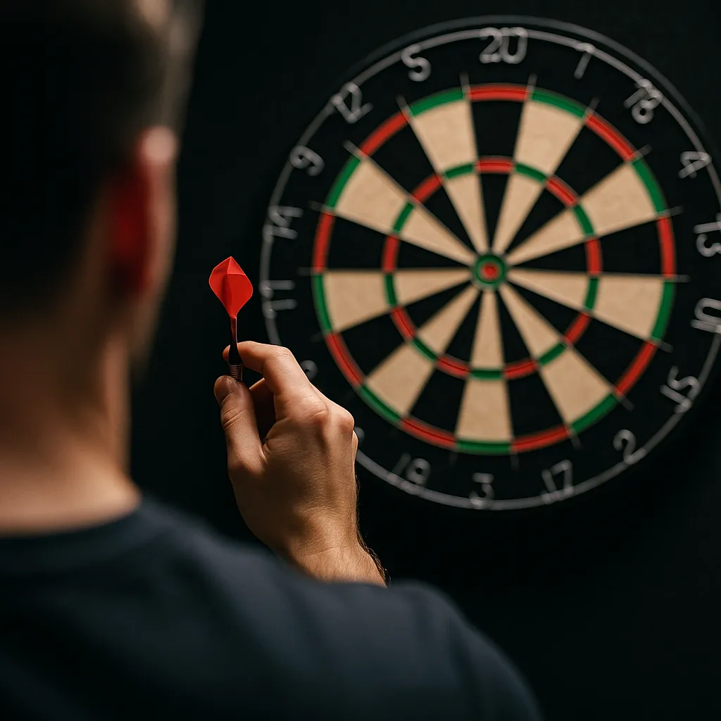 Enjoy an online jigsaw puzzle designed for browser play, featuring a close-up scene from a classic pub game and sports-themed pastime.