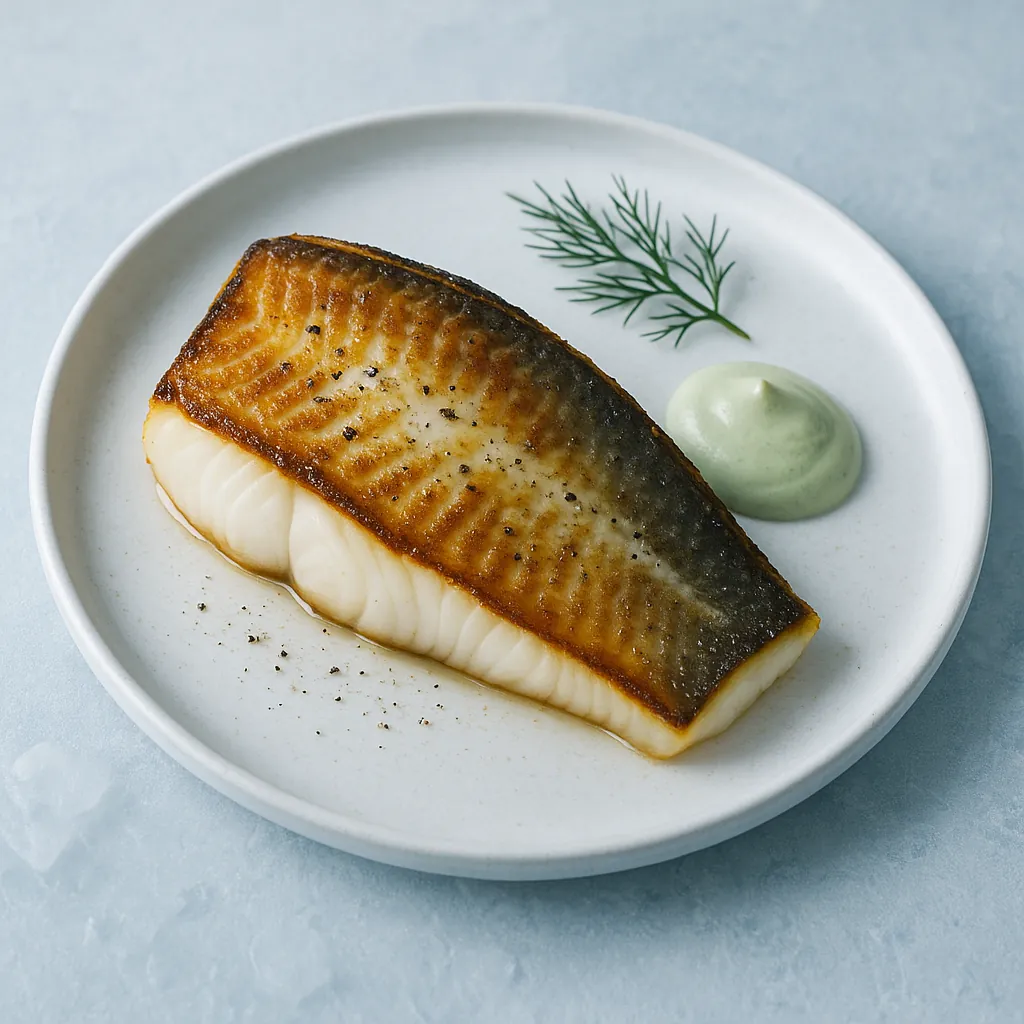 Here’s an online jigsaw puzzle you can play in your browser, focused on a delicious food scene of perfectly seared fish on a simple plate.