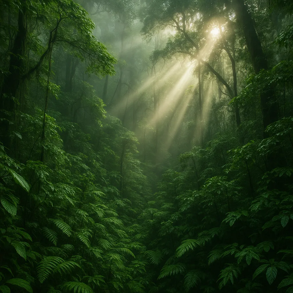 Enjoy an online jigsaw puzzle designed for browser play, featuring a tranquil forest scene rich in nature and greenery.