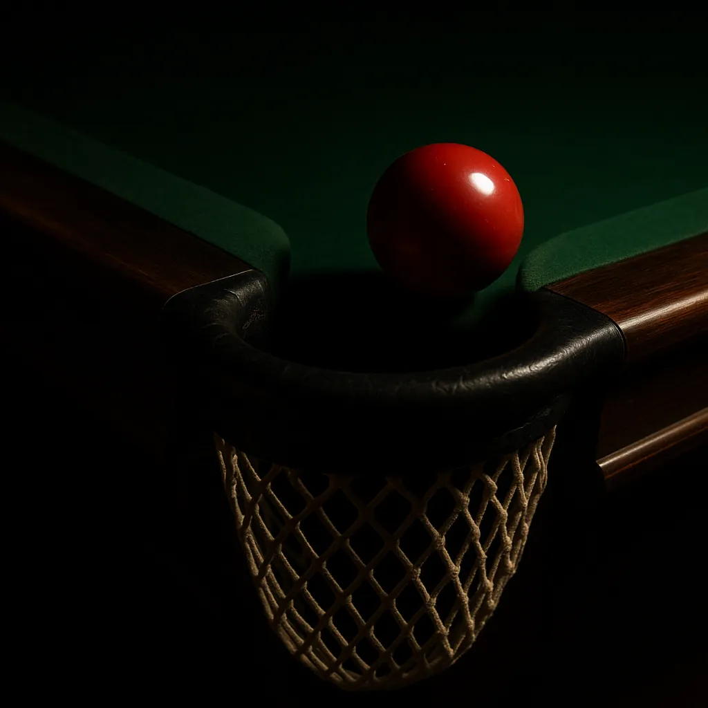Enjoy an online jigsaw puzzle designed for browser play, featuring a close-up scene from a billiards table and the quiet beauty of a game room.