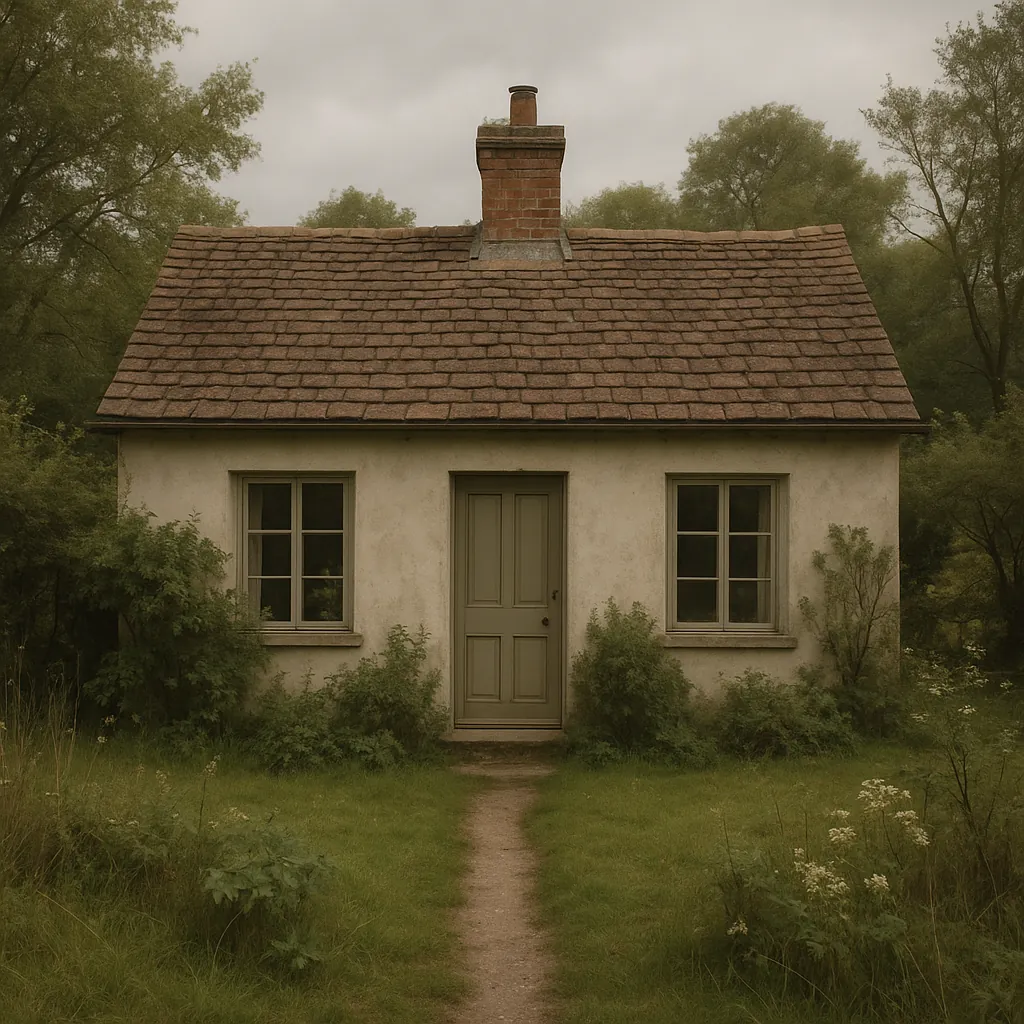 This online jigsaw puzzle features a charming countryside cottage nestled among soft green foliage, perfect for nature and home-themed puzzle lovers.