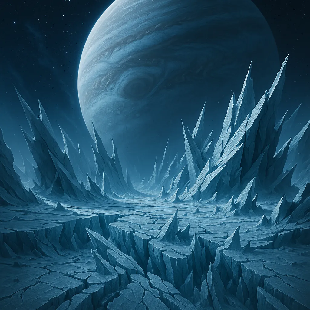 Enjoy an online jigsaw puzzle designed for browser play, featuring a dramatic alien landscape under a giant gas planet.